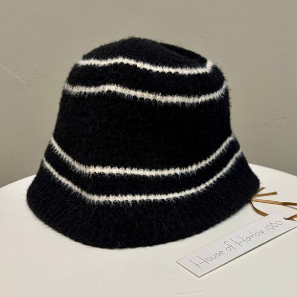 House of Harlow 1960 Accessories - NWT House of Harlow 1960 Knit Bucket Hat Black White Stripe